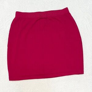 Vintage St. John Collection Red Santana Knit Pullon Pencil Mini Skirt Women's 14